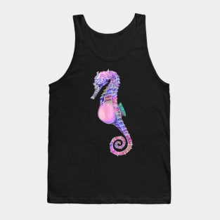 Cool Purple Pink and Blue Seahorse Tank Top